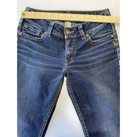 Silver Suki Women's Whiskered Jeans, Low Rise, Bootcut, Embroidered Fit 28"x30" - Picture 6 of 11